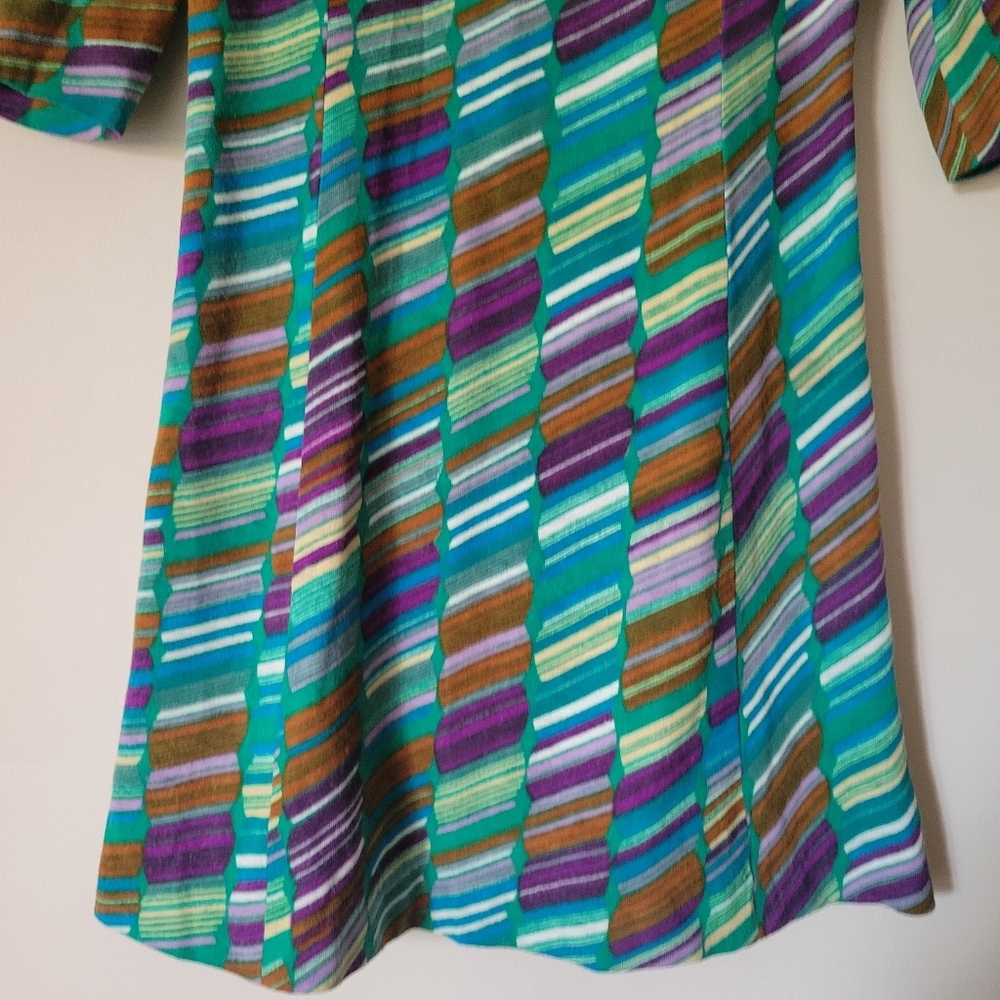Vintage Teal and Purple Chevron Mini Dress - Picture 6 of 9